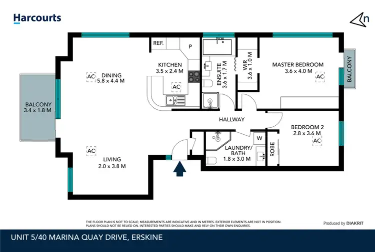 Floorplan of Homely apartment listing, Unit 5/Floor 1, 40 Marina Quay Drive, Erskine WA 6210