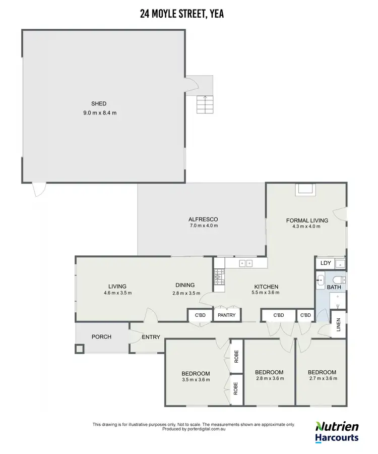 Floorplan of Homely house listing, 24 Moyle Street, Yea VIC 3717