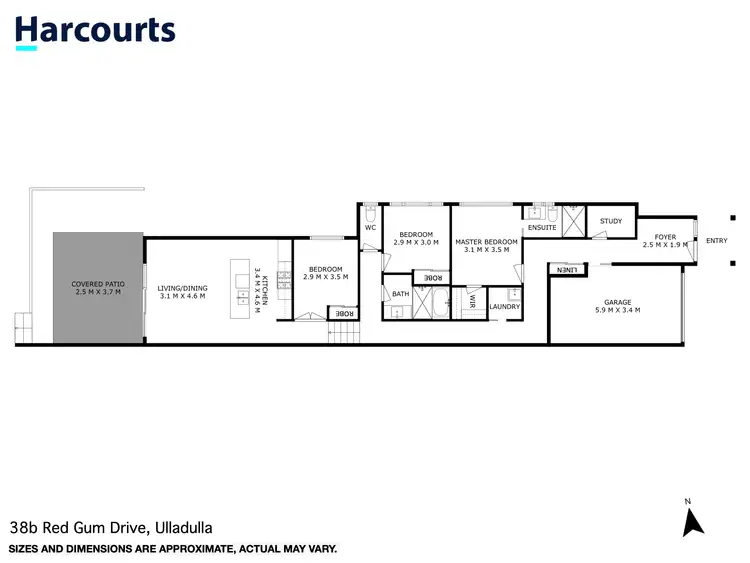 Floorplan of Homely semi-detached listing, 38B Red Gum Drive, Ulladulla NSW 2539