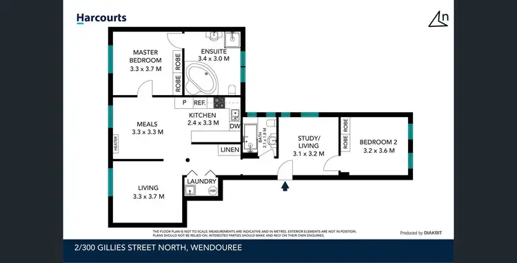 Floorplan of Homely apartment listing, 2A/300 Gillies Street North, Wendouree VIC 3355