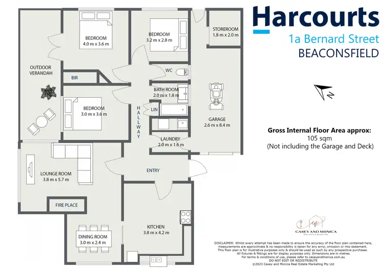 Floorplan of Homely house listing, 1A Bernard Street, Beaconsfield TAS 7270