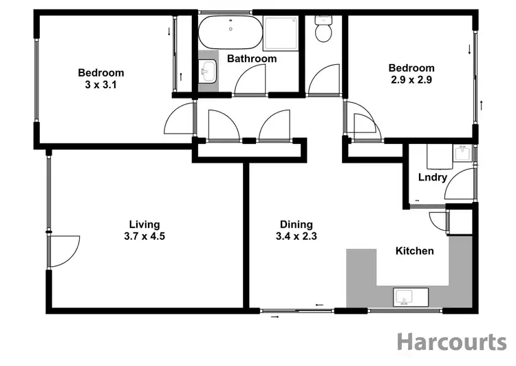 Floorplan of Homely unit listing, 3/1 Baxter Court, Moe VIC 3825
