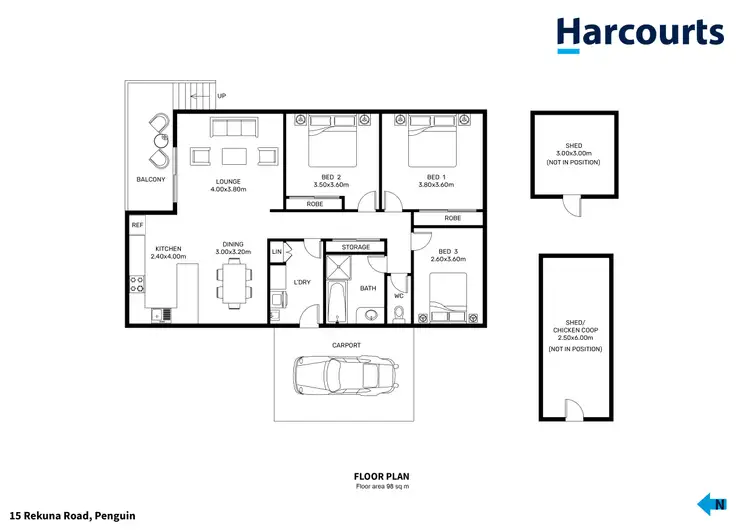 Floorplan of Homely house listing, 15 Rekuna Road, Penguin TAS 7316
