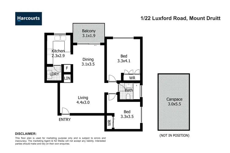 Floorplan of Homely unit listing, 1/22 Luxford Road, Mount Druitt NSW 2770