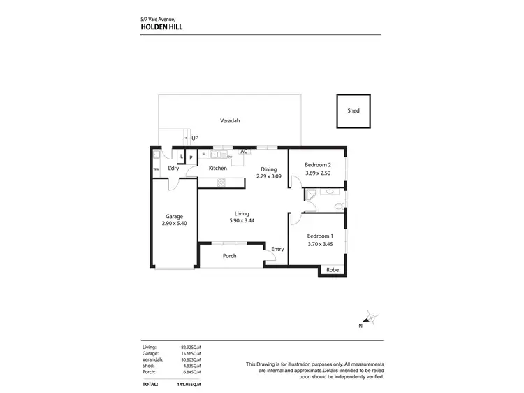 Floorplan of Homely unit listing, 5/7 Vale Avenue, Holden Hill SA 5088