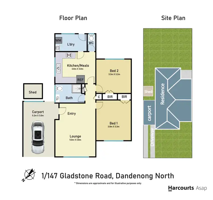 Floorplan of Homely unit listing, 1/147 Gladstone Road, Dandenong North VIC 3175