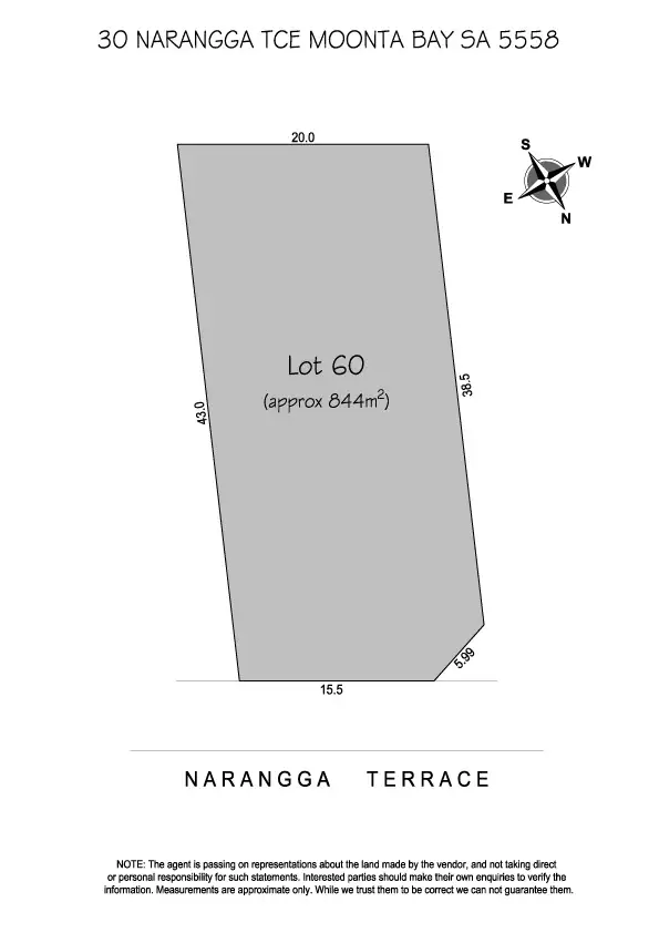Floorplan of Homely land listing, 30 Narangga Terrace, Moonta Bay SA 5558