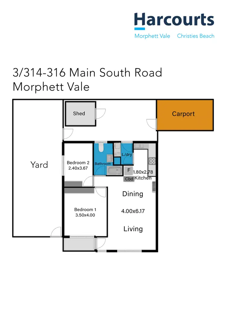 Floorplan of Homely unit listing, 3/314-316 Main South Road, Morphett Vale SA 5162
