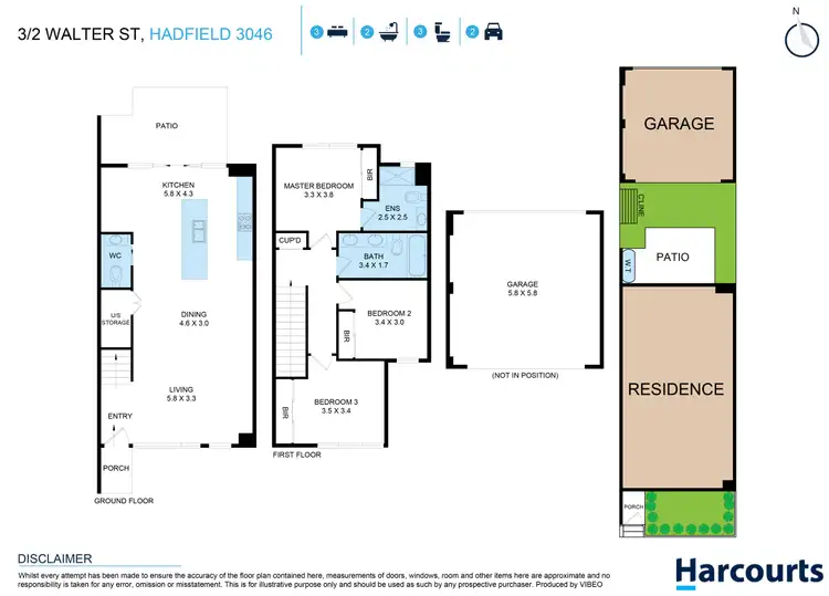 Floorplan of Homely townhouse listing, 3/2 Walter Street, Hadfield VIC 3046