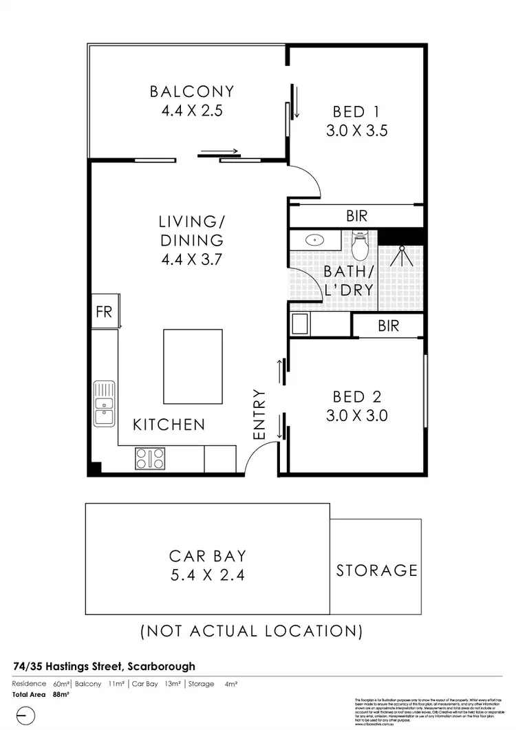 Floorplan of Homely apartment listing, 74/35 Hastings Street, Scarborough WA 6019