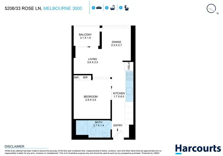 Floorplan of Homely apartment listing, 5206/33 Rose Lane, Melbourne VIC 3000