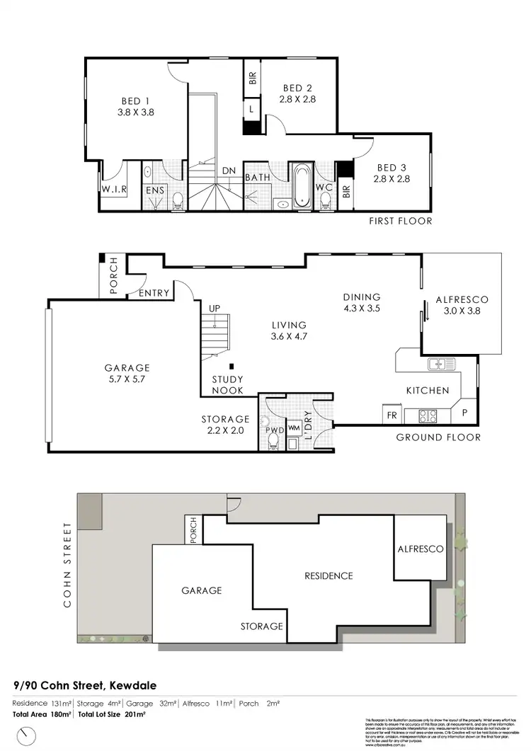 Floorplan of Homely townhouse listing, 9/90 Cohn Street, Kewdale WA 6105
