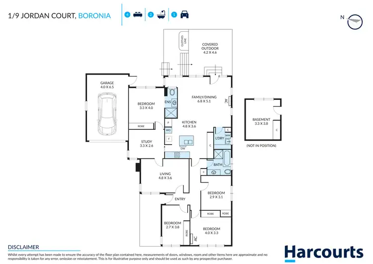 Floorplan of Homely house listing, 1/9 Jordan Court, Boronia VIC 3155