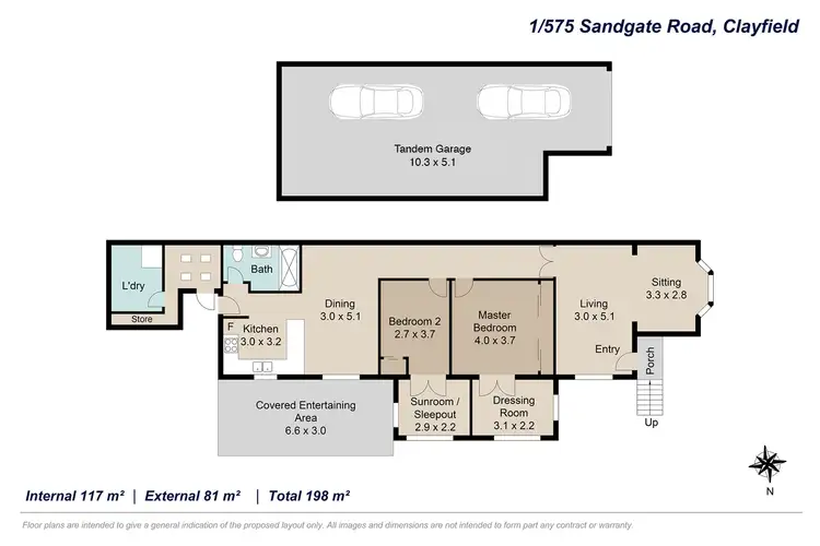 Floorplan of Homely townhouse listing, 1/575 Sandgate Road, Clayfield QLD 4011