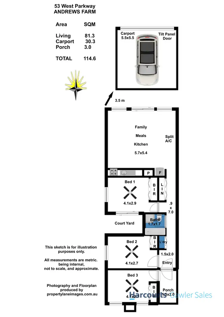 Floorplan of Homely house listing, 53 West Parkway, Andrews Farm SA 5114