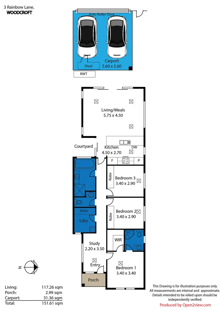Floorplan of Homely house listing, 3 Rainbow Lane, Woodcroft SA 5162