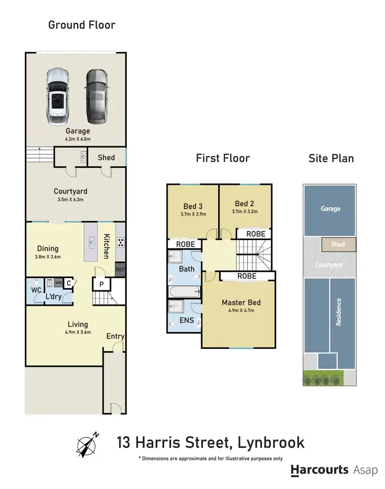 Floorplan of Homely townhouse listing, 13 Harris street, Lynbrook VIC 3975