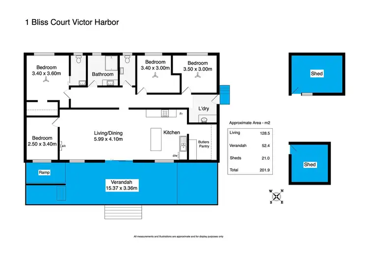 Floorplan of Homely house listing, 1 Bliss Court, Victor Harbor SA 5211