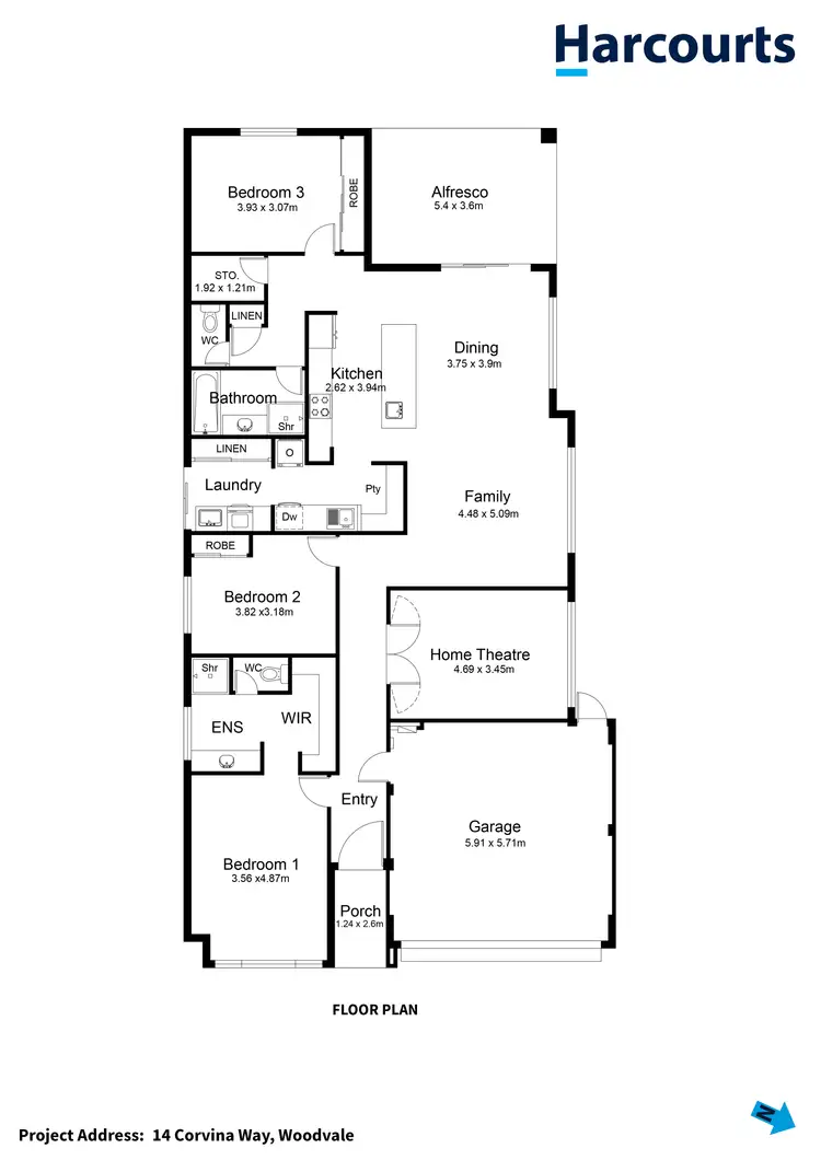 Floorplan of Homely house listing, 14 Corvina Way, Woodvale WA 6026