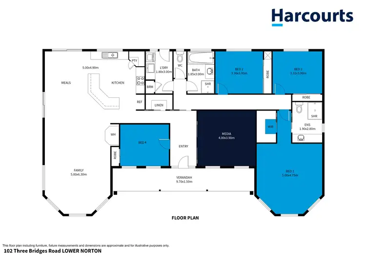 Floorplan of Homely house listing, 102 Three Bridges Road, Lower Norton VIC 3401