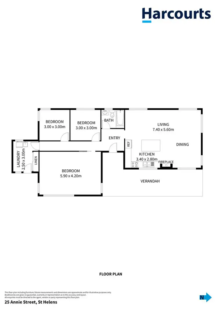 Floorplan of Homely house listing, 25 Annie Street, St Helens TAS 7216