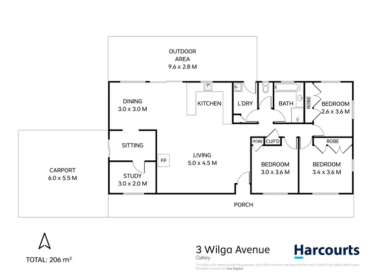 Floorplan of Homely house listing, 3 Wilga Avenue, Oakey QLD 4401