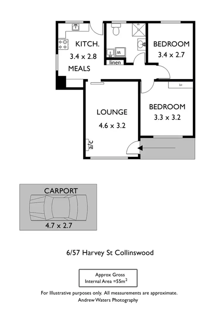 Floorplan of Homely unit listing, 6/57 Harvey Street, Collinswood SA 5081