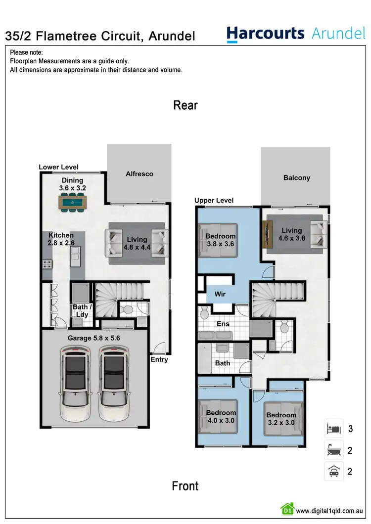 Floorplan of Homely townhouse listing, 35/2 Flametree Circuit, Arundel QLD 4214