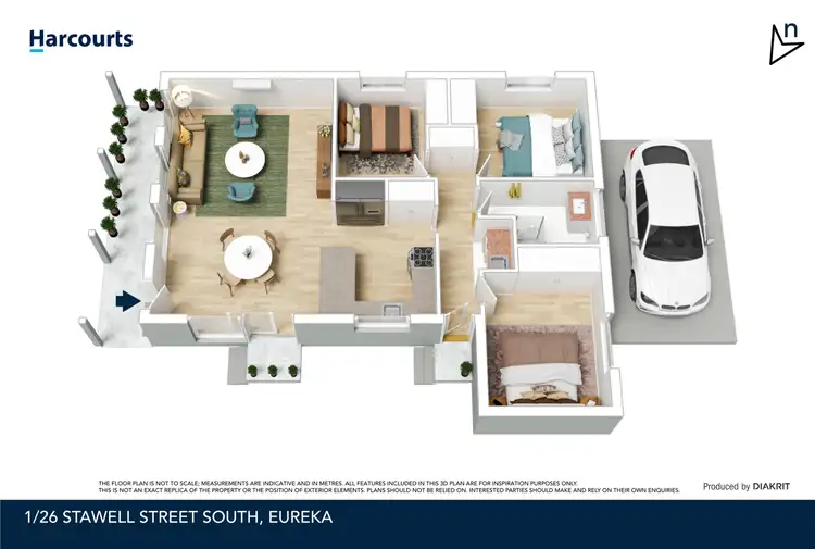 Floorplan of Homely unit listing, 1/26 Stawell Street South, Eureka VIC 3350