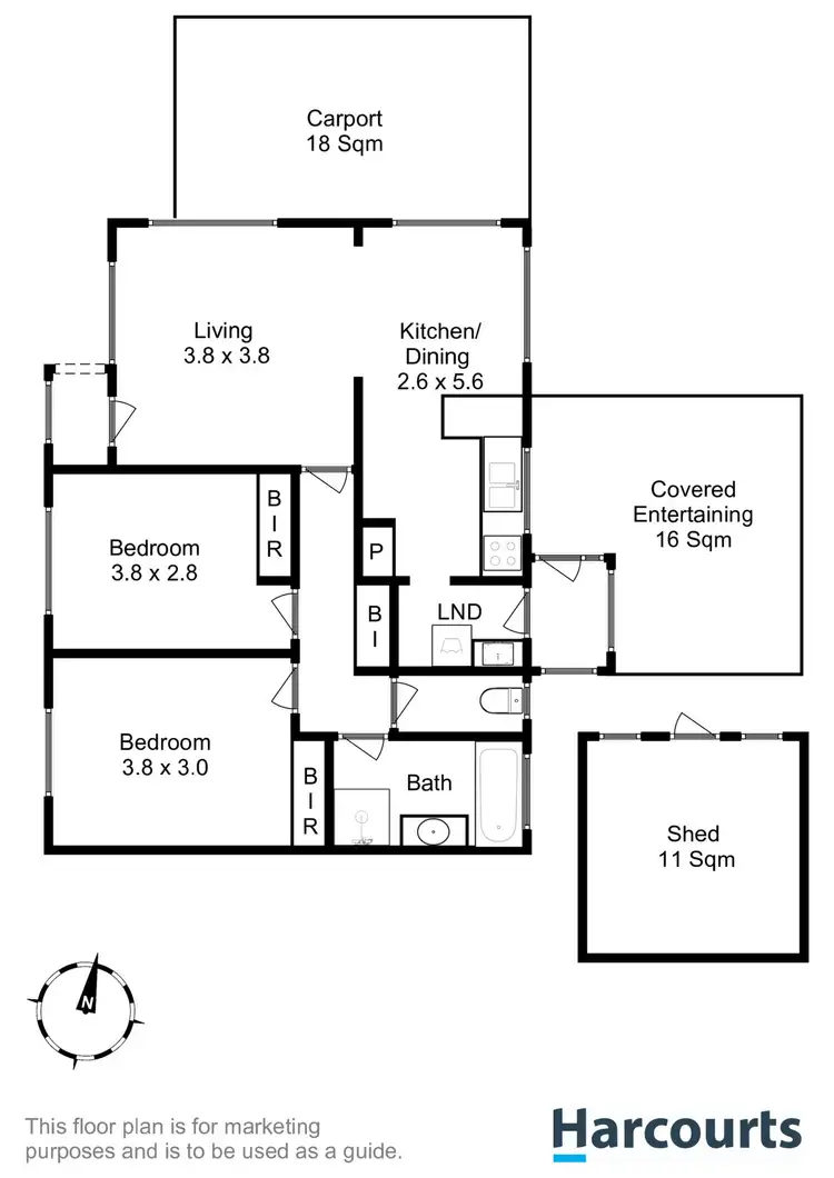 Floorplan of Homely villa listing, 2/5 Hoffman Street, Midway Point TAS 7171