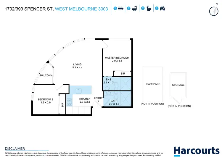 Floorplan of Homely apartment listing, 1702/393 Spencer Street, West Melbourne VIC 3003