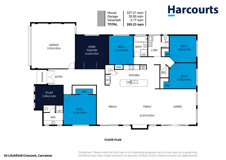 Floorplan of Homely house listing, 50 Litchfield Crescent, Carramar WA 6031
