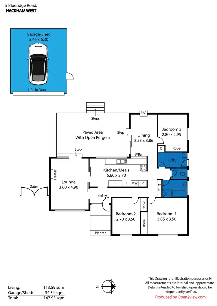Floorplan of Homely house listing, 5 Blueridge Road, Hackham West SA 5163