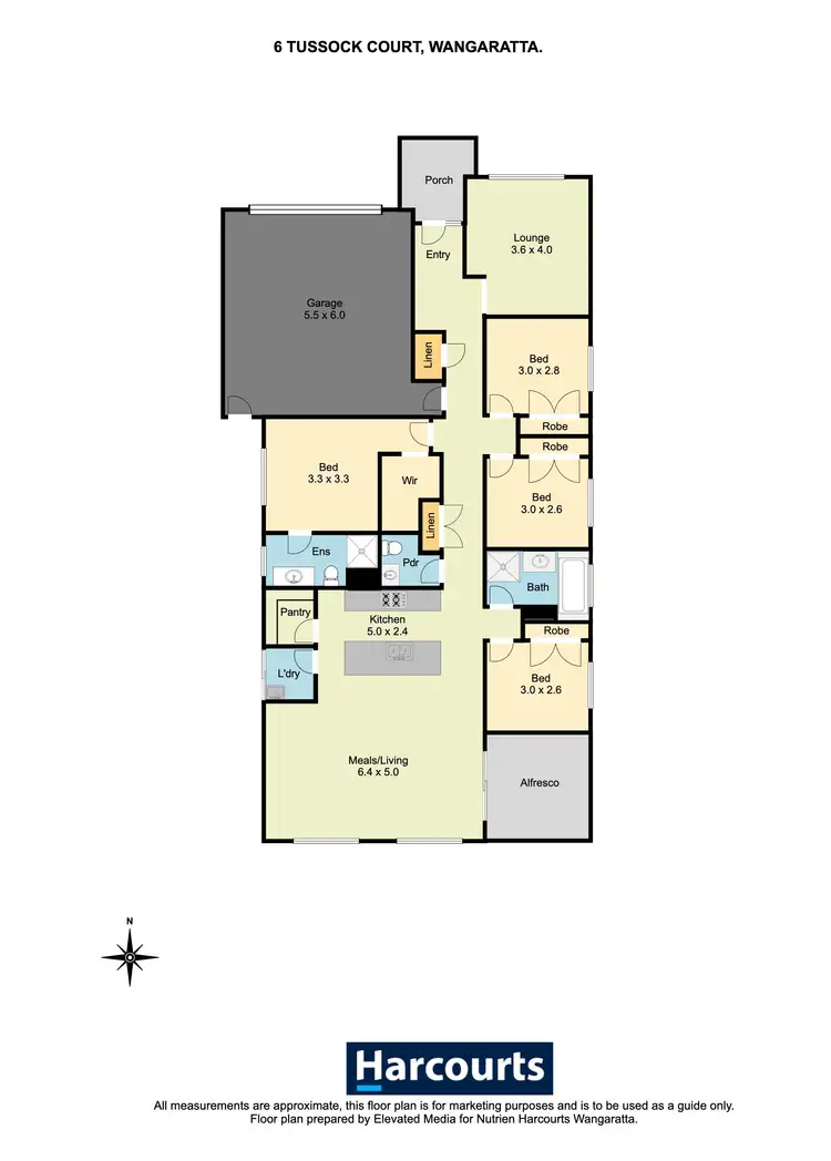 Floorplan of Homely house listing, 6 Tussock Court, Wangaratta VIC 3677
