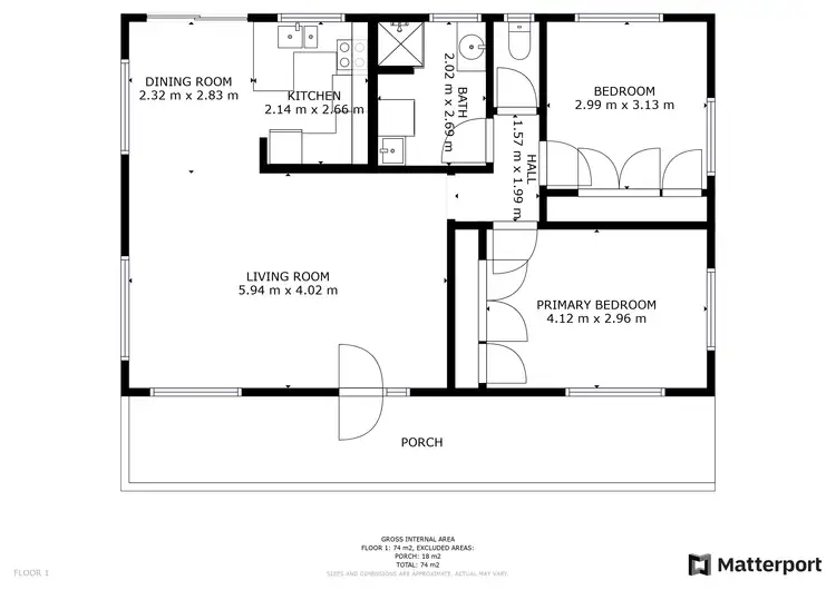 Floorplan of Homely unit listing, 1/4 Homer Street, St Helens TAS 7216