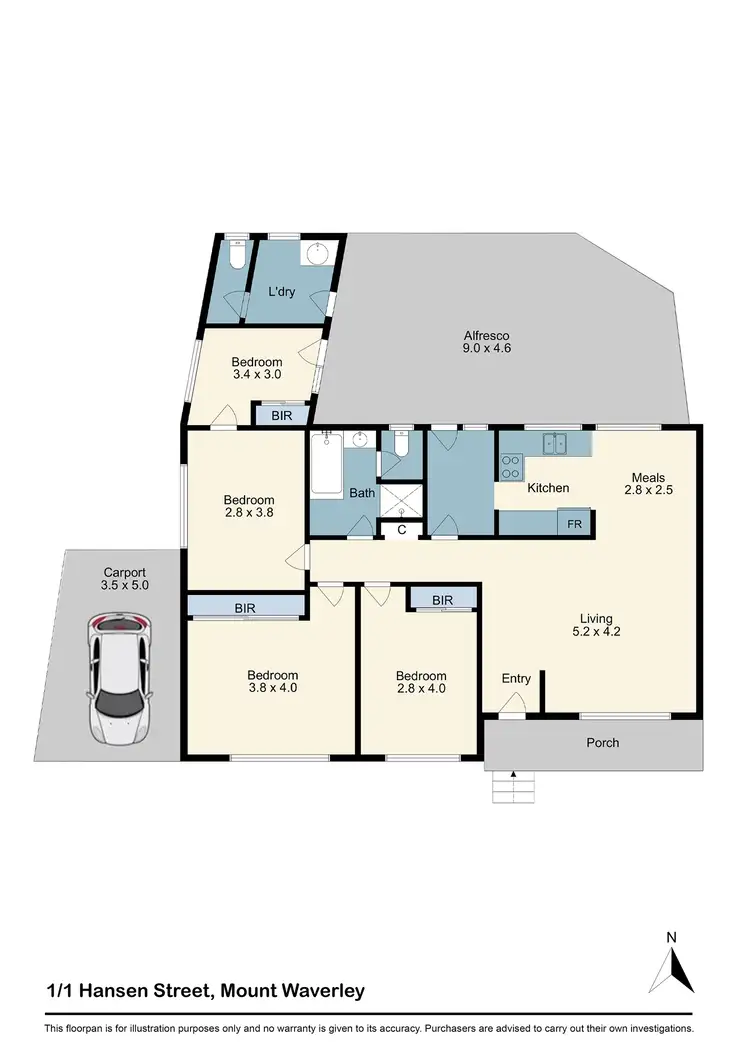 Floorplan of Homely house listing, 1/1 Hansen Street, Mount Waverley VIC 3149