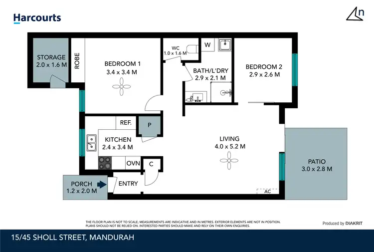Floorplan of Homely unit listing, 15/45 Sholl Street, Mandurah WA 6210