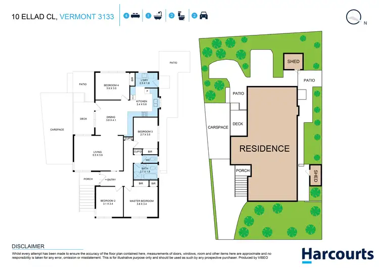 Floorplan of Homely house listing, 10 Ellad Close, Vermont VIC 3133