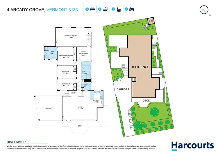 Floorplan of Homely house listing, 4 Arcady Grove, Vermont VIC 3133