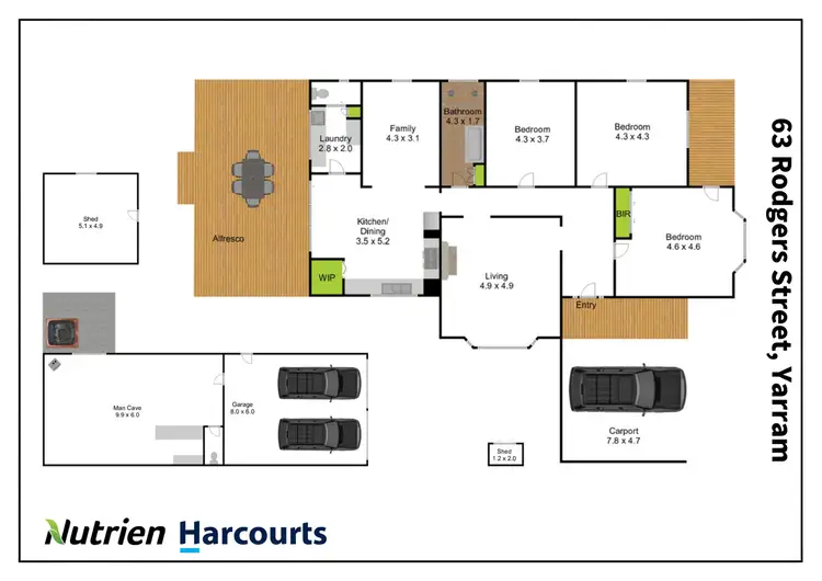 Floorplan of Homely house listing, 63 Rodgers Street, Yarram VIC 3971