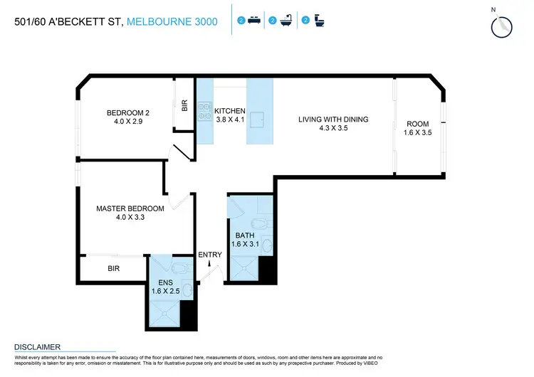 Floorplan of Homely apartment listing, 501/60 A'Beckett Street, Melbourne VIC 3000