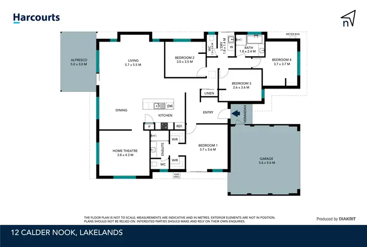 Floorplan of Homely house listing, 12 Calder Nook, Lakelands WA 6180