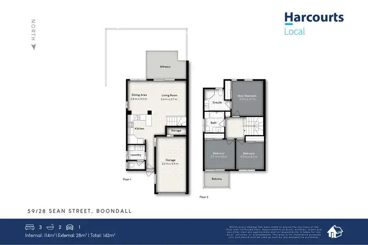 Floorplan of Homely townhouse listing, 59/28 Sean Street, Boondall QLD 4034