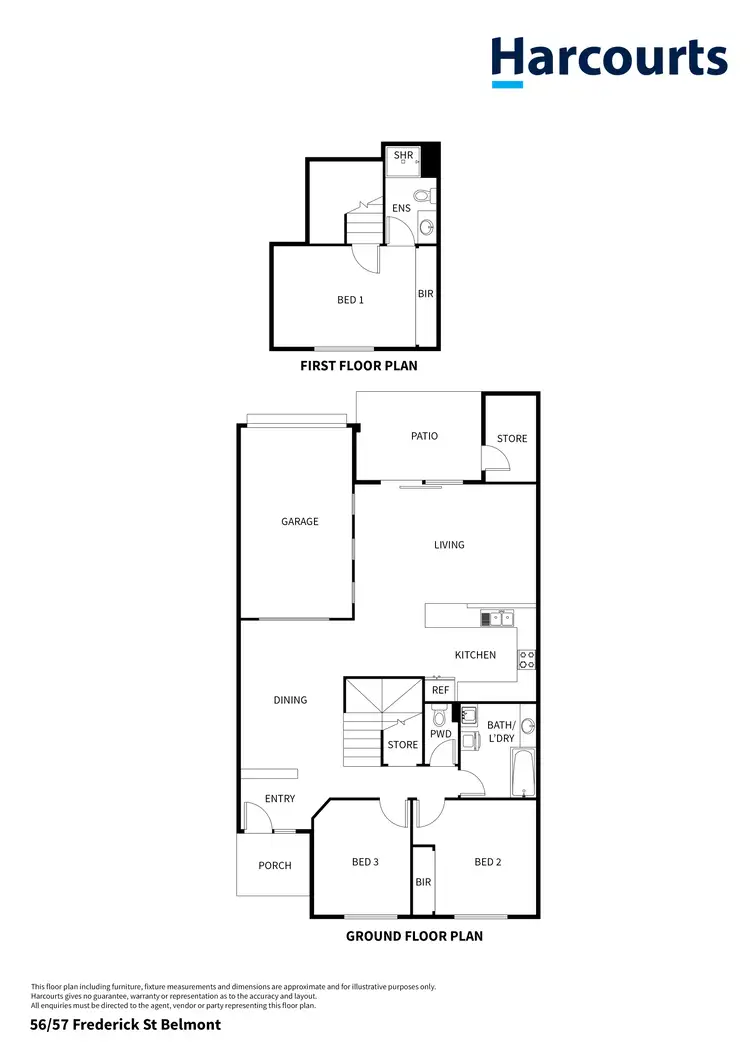 Floorplan of Homely townhouse listing, 56/57 Frederick Street, Belmont WA 6104