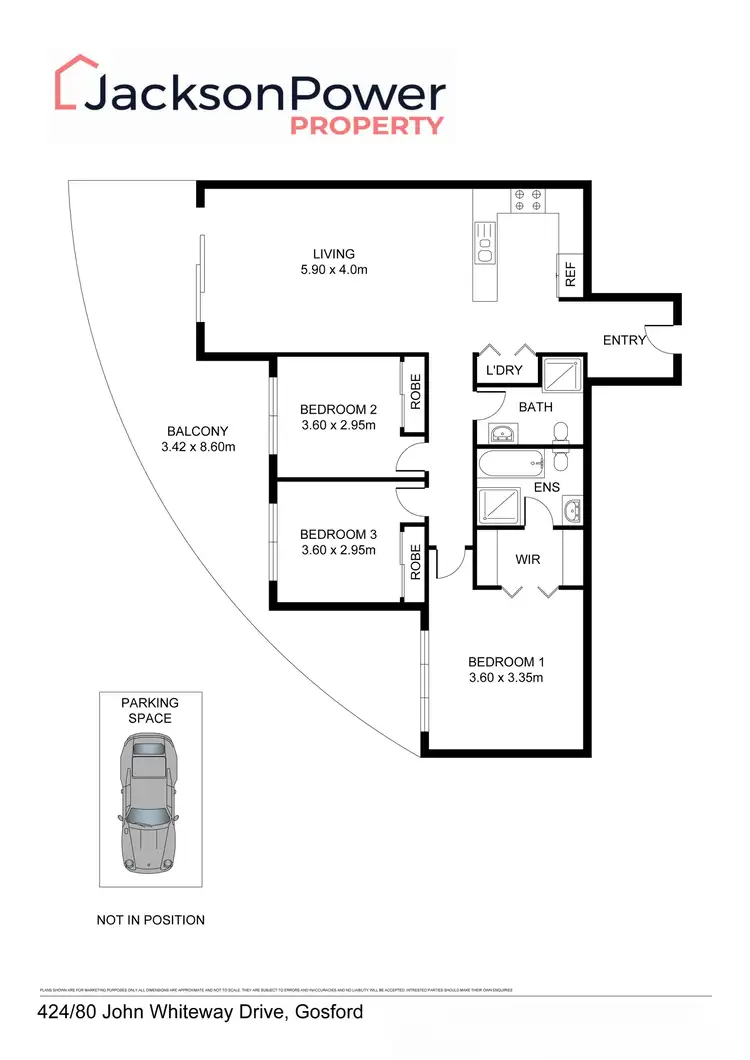 Floorplan of Homely unit listing, 424/80 John Whiteway Drive, Gosford NSW 2250