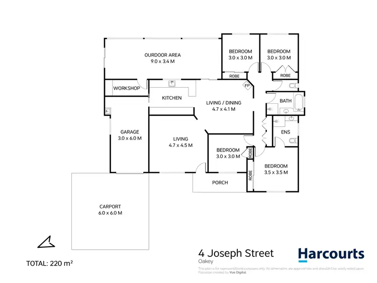 Floorplan of Homely house listing, 4 Joseph Street, Oakey QLD 4401