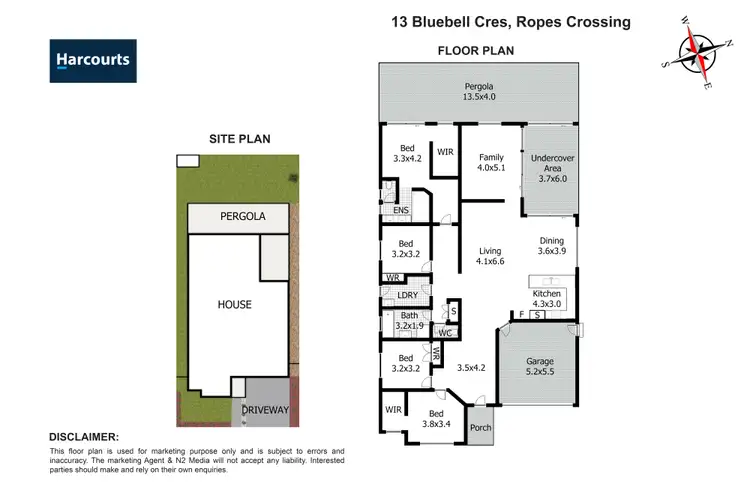 Floorplan of Homely house listing, 13 Bluebell Crescent, Ropes Crossing NSW 2760