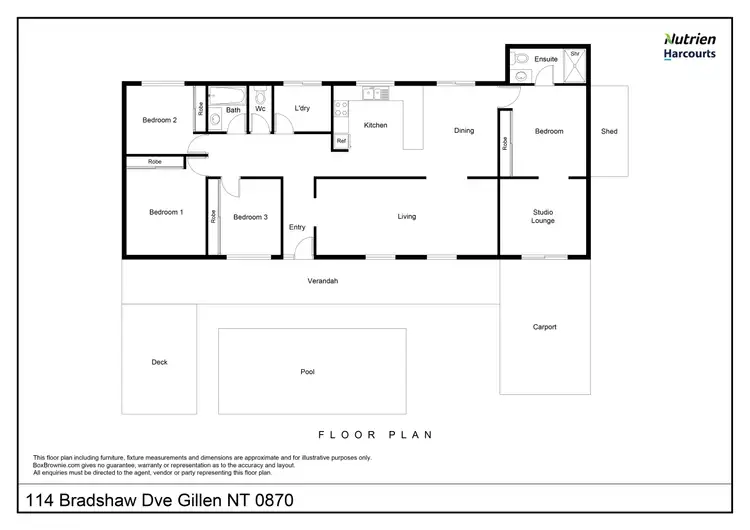 Floorplan of Homely house listing, 114 Bradshaw Drive, Gillen NT 870