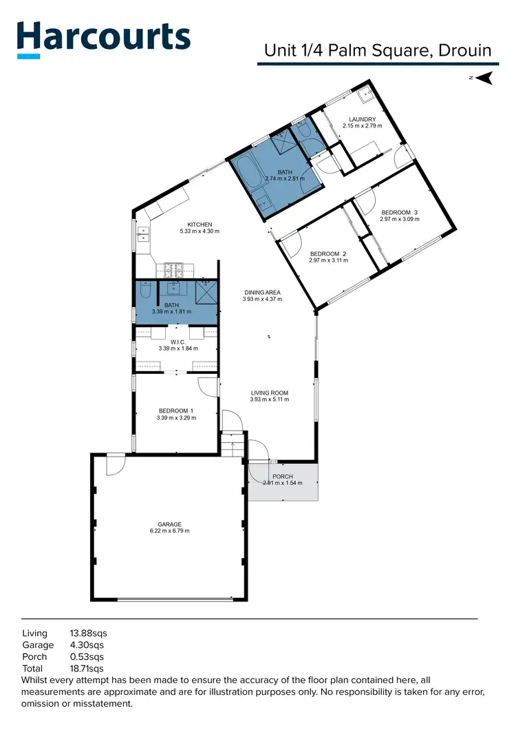 Floorplan of Homely house listing, 1/4 Palm Square, Drouin VIC 3818