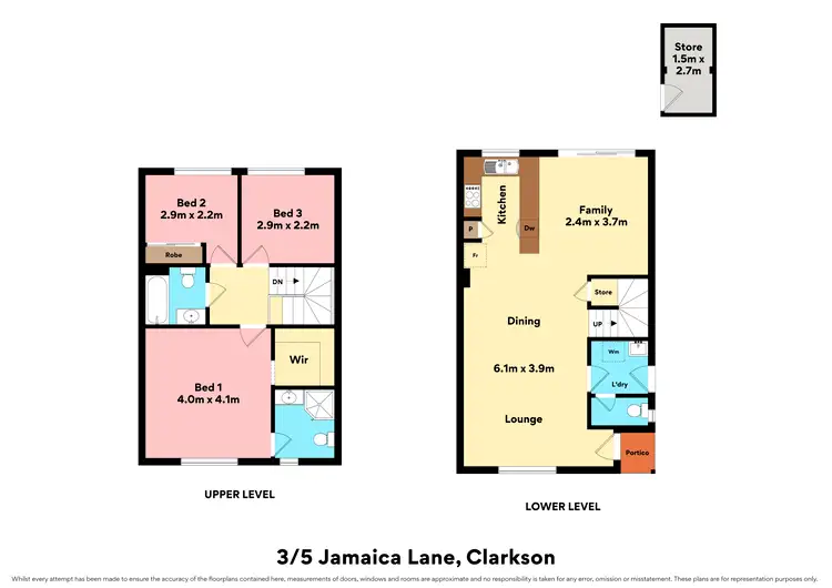 Floorplan of Homely townhouse listing, 3/5 Jamaica Lane, Clarkson WA 6030